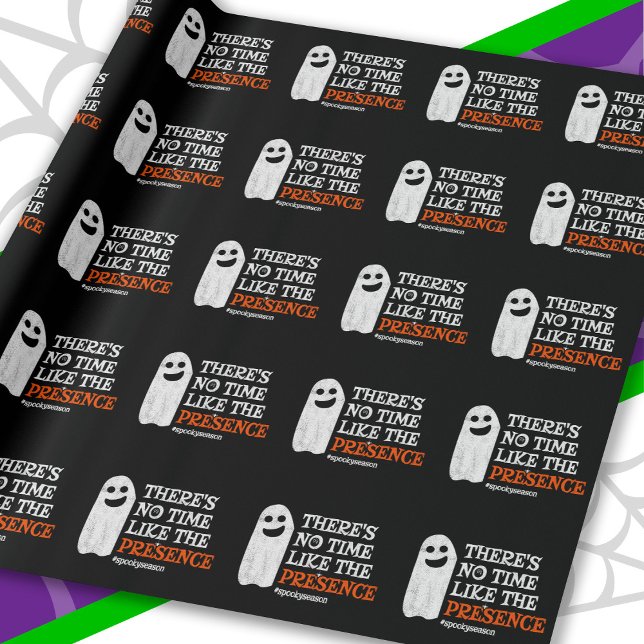 Halloween Spirit Happy Ghost Funny Halloween Wrapping Paper (Creator Uploaded)