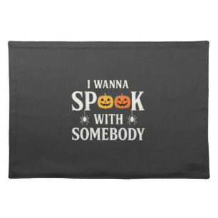 Halloween Spook Somebody Pumpkin Spider SVG Cloth Placemat