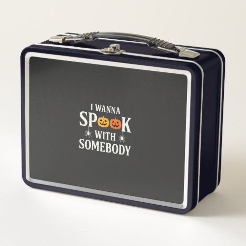 Halloween Spook Somebody Pumpkin Spider SVG Metal Lunch Box