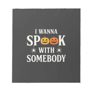 Halloween Spook Somebody Pumpkin Spider SVG Notepad