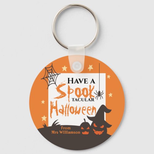 Halloween Spook_Tacular Orange Keychain