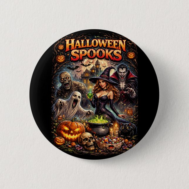 Halloween Spooks Button (Front)