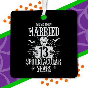 Halloween Spooktacular 13th Wedding Anniversary Metal Ornament