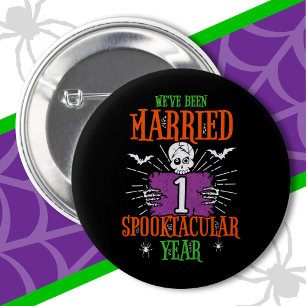 Halloween Spooktacular 1st Wedding Anniversary Button