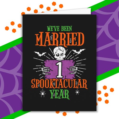 Halloween Spooktacular 1st Wedding Anniversary Card