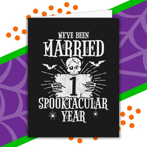 Halloween Spooktacular 1st Wedding Anniversary Card