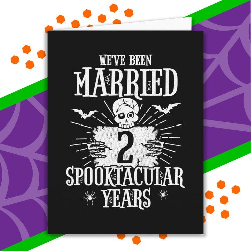 Halloween Spooktacular 2nd Wedding Anniversary Card
