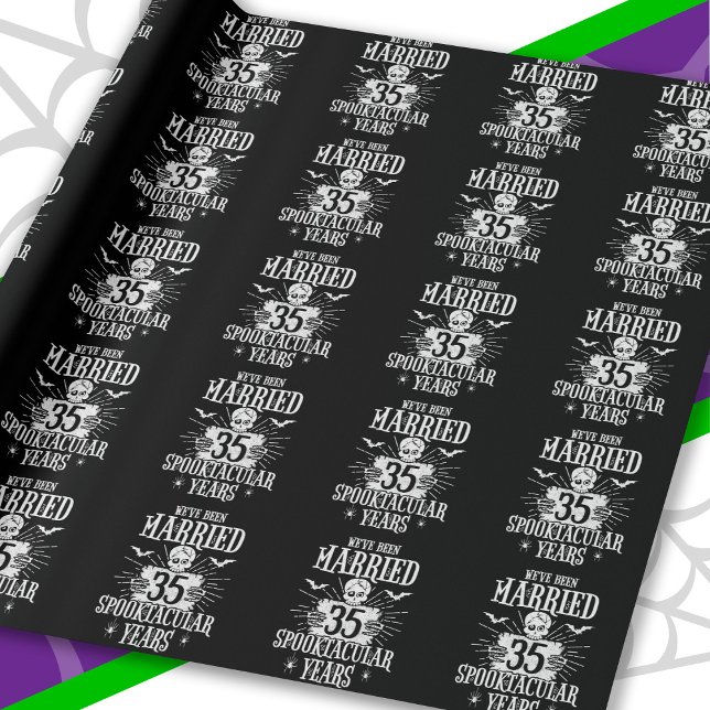 Halloween Spooktacular 35th Wedding Anniversary Wrapping Paper (Creator Uploaded)