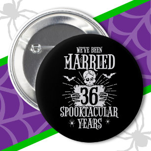 Halloween Spooktacular 36th Wedding Anniversary Button