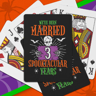 Halloween Spooktacular 3rd Wedding Anniversary Poker Cards