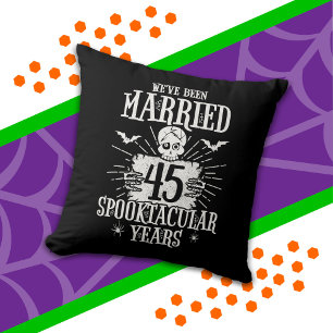 Halloween Spooktacular 45th Wedding Anniversary Throw Pillow