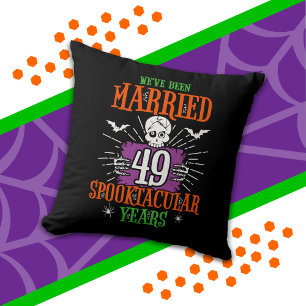 Halloween Spooktacular 49th Wedding Anniversary Throw Pillow