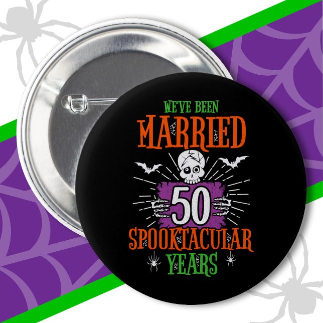 Halloween Spooktacular 50th Wedding Anniversary Button (Creator Uploaded)