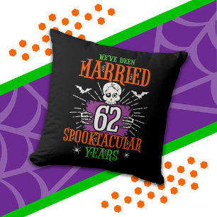 Halloween Spooktacular 62nd Wedding Anniversary Throw Pillow