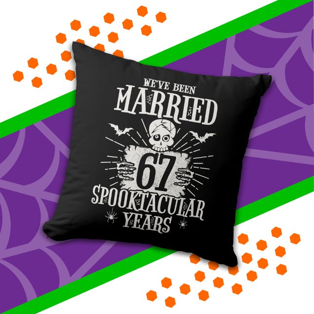 Halloween Spooktacular 67th Wedding Anniversary Throw Pillow (Creator Uploaded)