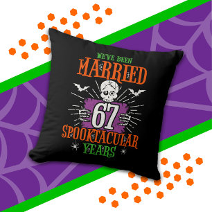 Halloween Spooktacular 67th Wedding Anniversary Throw Pillow