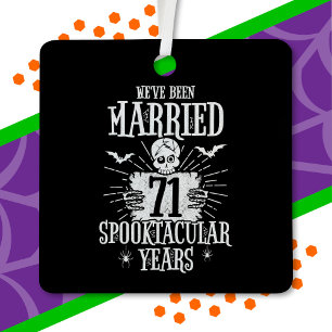 Halloween Spooktacular 71st Wedding Anniversary Metal Ornament