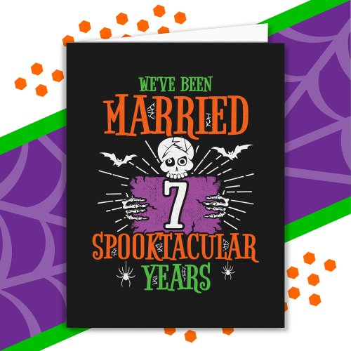 Halloween Spooktacular 7th Wedding Anniversary Card