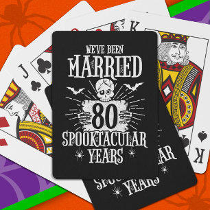 Halloween Spooktacular 80th Wedding Anniversary Poker Cards