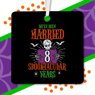 Halloween Spooktacular 8th Wedding Anniversary Metal Ornament
