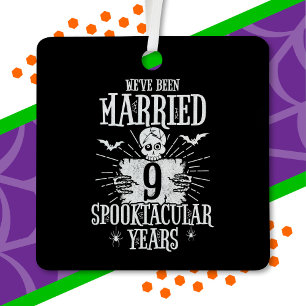 Halloween Spooktacular 9th Wedding Anniversary Metal Ornament