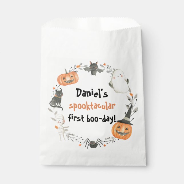 Halloween Spooktacular Birthday Decor Favor Bag (Front)