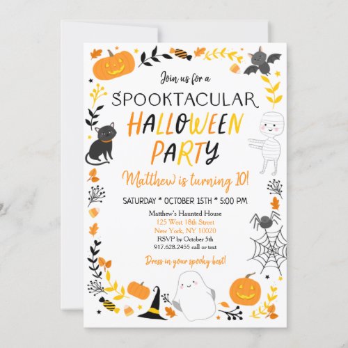 Halloween Spooktacular Birthday Invitation