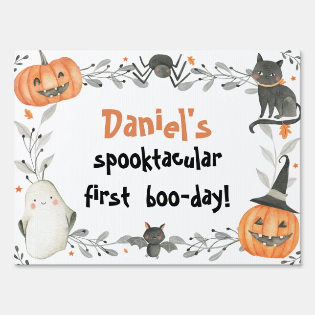 Halloween Spooktacular Birthday Party Sign (Front)