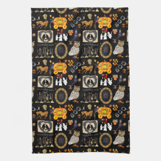Halloween Spooktacular black kitchen towel