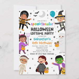 Halloween Spooktacular Costume Birthday Party Invitation