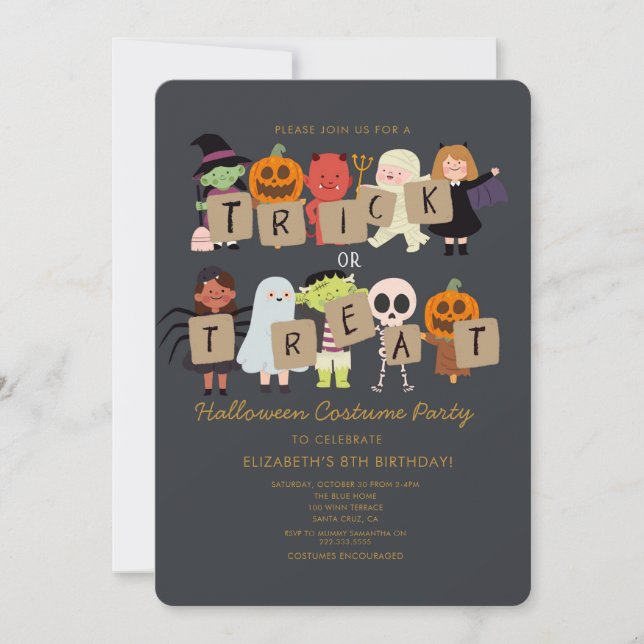 Halloween Spooktacular Costume Birthday Party Invitation (Front)