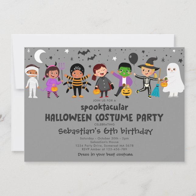 Halloween Spooktacular Costume Birthday Party Invitation (Front)