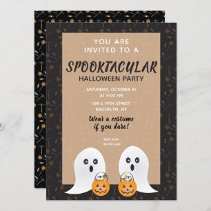 Halloween Spooktacular Ghosts Trick Or Treating Invitation
