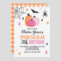Halloween Spooktacular Girl Birthday Pink Pumpkins Invitation