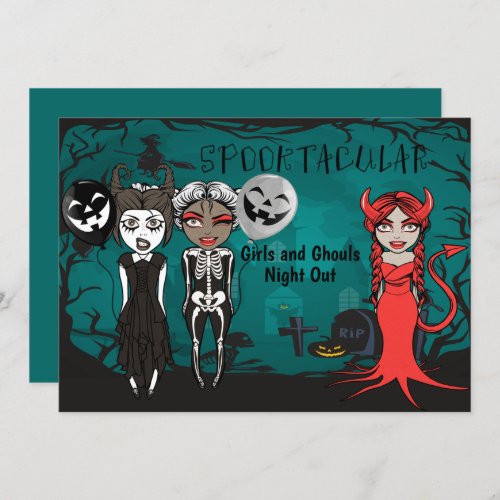 Halloween Spooktacular Girls And Ghouls Night Out Invitation