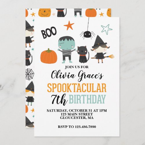 Halloween Spooktacular Kids Birthday  Invitation