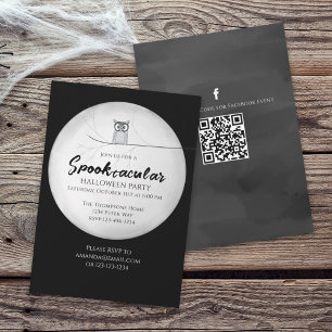 Halloween Spooktacular Owl QR Code Social Media Invitation