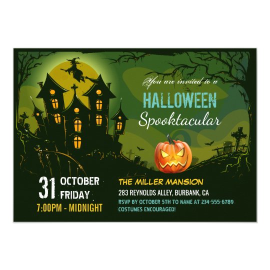 Halloween Spooktacular Party Creepy Haunted House Invitation | Zazzle.com