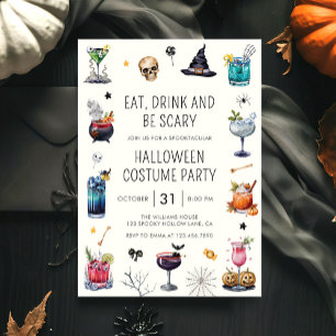 Halloween Spooktacular Party Watercolor Invitation