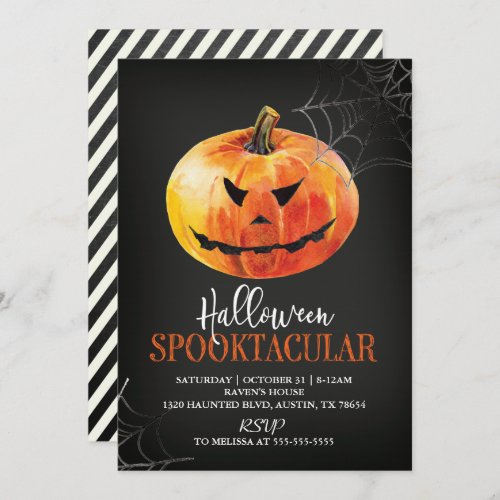 Halloween Spooktacular Pumpkin Invitation