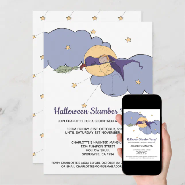 Halloween Spooktacular Slumber Party Invitation Zazzle