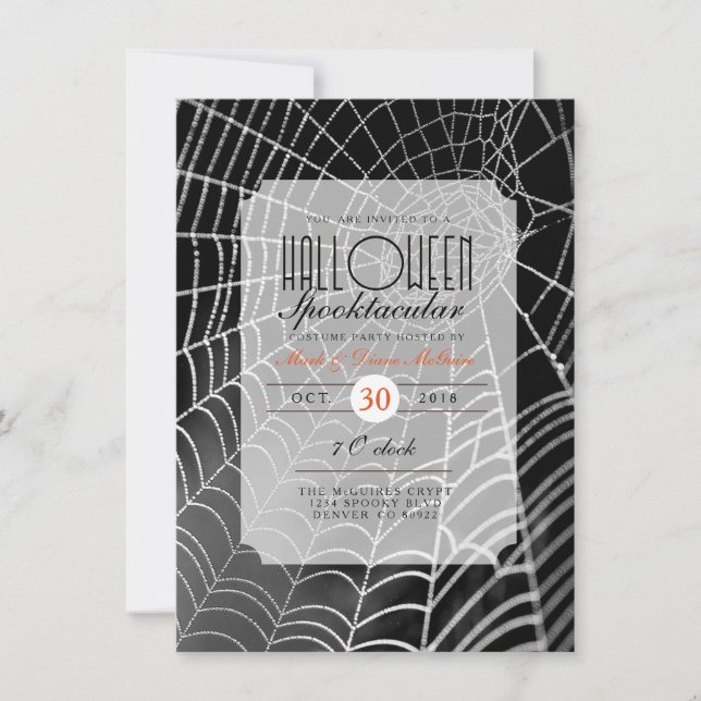 Halloween Spooktacular | Spider Web Party Invite (Front)