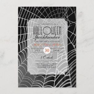 Halloween Spooktacular Spider Web Party Invite