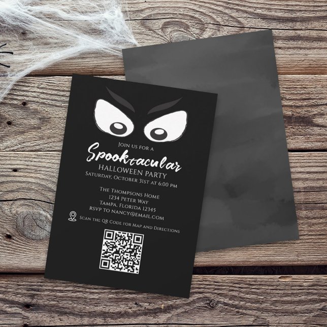 Halloween Spooktacular Spooky Ghost QR Code Map Invitation (Creator Uploaded)