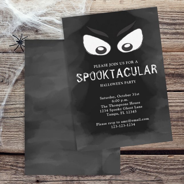 Halloween Spooktacular Spooky Scary Ghost Eyes Invitation (Creator Uploaded)