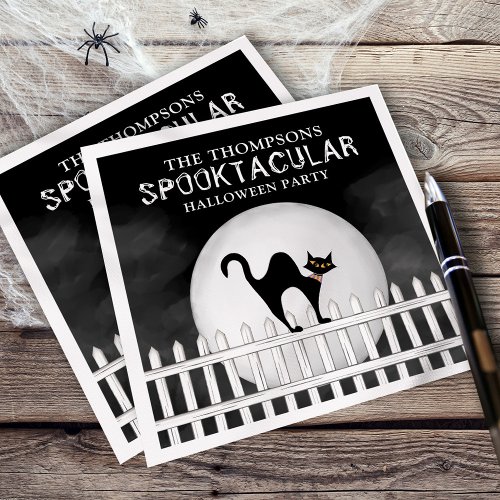 Halloween Spooktacular Spooky Whimsical Black Cat Napkins