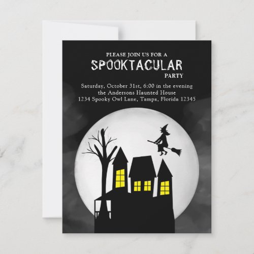 Halloween Spooktacular Witch Haunted House Invitation