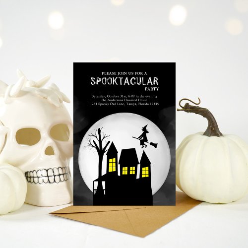 Halloween Spooktacular Witch Haunted House Invitation