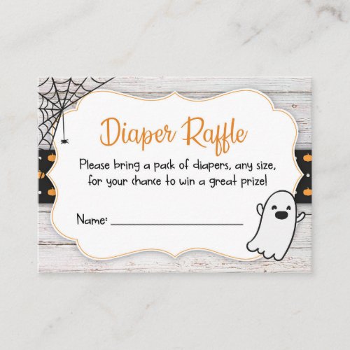 Halloween Spooky Baby Shower Diaper Raffle Ticket Enclosure Card