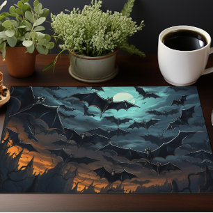 Halloween Spooky Bats Cloth Placemat